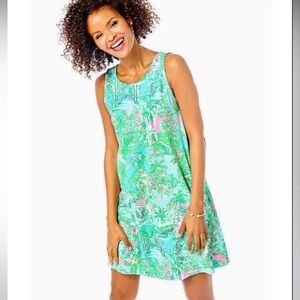 Lilly Pulitzer Kristen Swing Dress Multi Lilly Loves Palm Beach Size Medium NWT